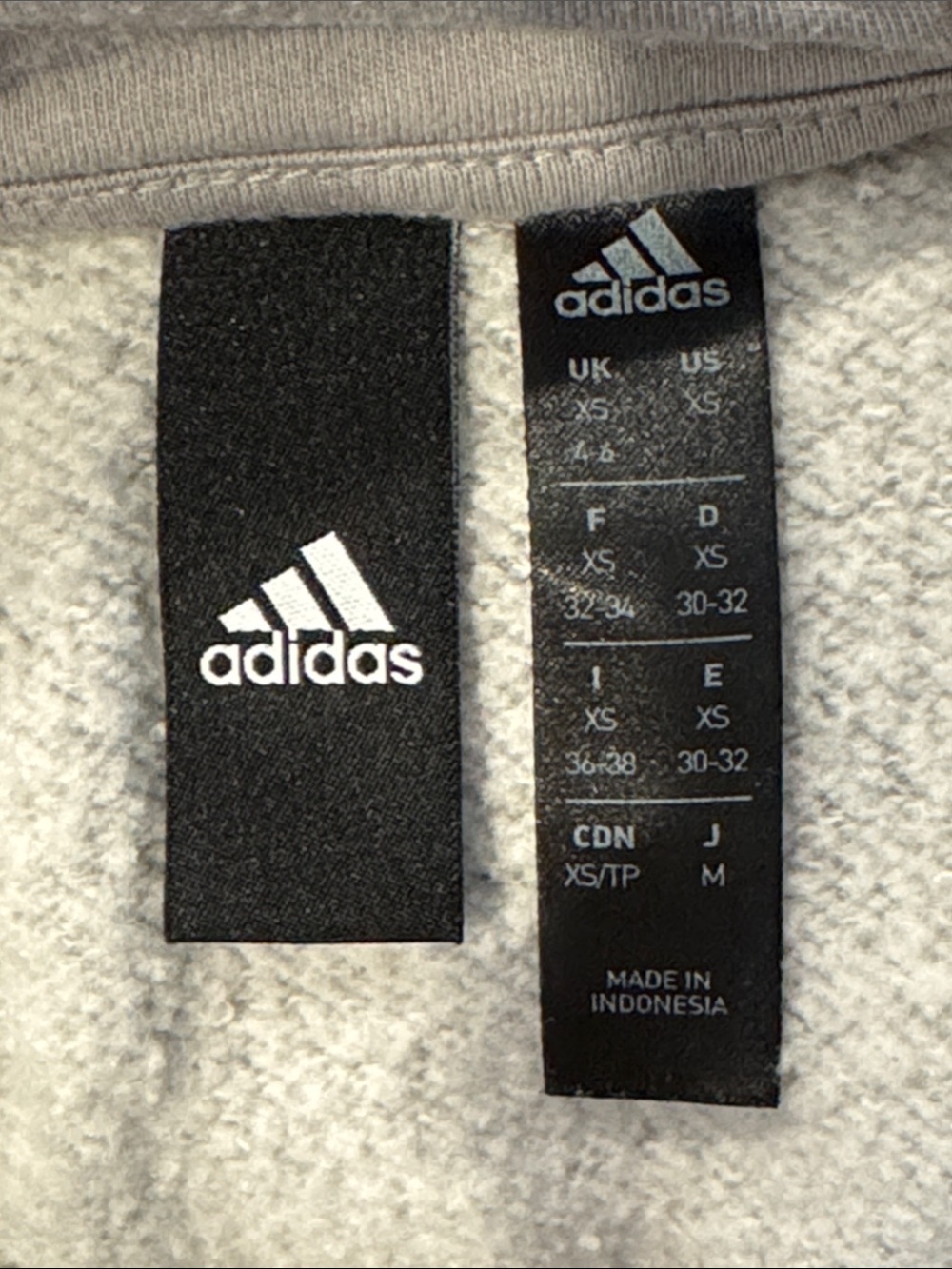 adidas Gray Cropped Hooded Sweatshirt - Picture 3 of 3